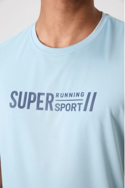 Femora O Yaka Standart Kalıp Aktif Spor Açık Mavi Erkek T-Shirt
