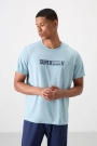 Femora O Yaka Standart Kalıp Aktif Spor Açık Mavi Erkek T-Shirt