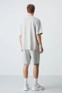 Femora Taş Pamuklu Kalın Yumuşak Dokulu Oversize Fit Basic Erkek Şort Takım