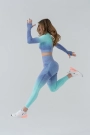 Dikişsiz Push-up Degrade Desen Toparlayıcı Spor Takım