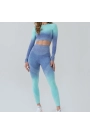 Dikişsiz Push-up Degrade Desen Toparlayıcı Spor Takım