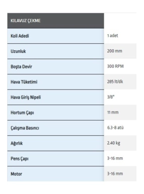 Opt-p Kc 16-3 Havalı Kılavuz Çekme