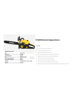 BENZİNLİ AĞAÇ MOTORU 3HP 58 cc 45CM PALA RTRMAX