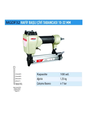 Mgdf32 Hafifbaşlı Çivi Tabancası 10-32mm