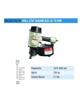 Mgdcn70 Roll Çivi Tabancası 45-70mm