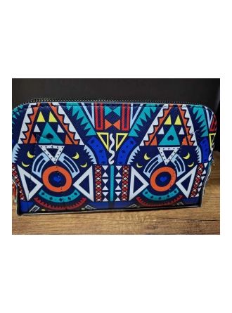 Kadın Renkli Motif Desenli El Askılı Portföy Clutch