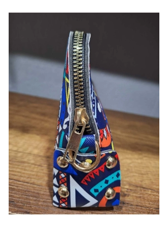 Kadın Renkli Motif Desenli El Askılı Portföy Clutch