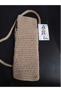 Makrome İpten Örgü Telefon Cüzdanı