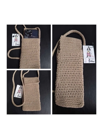 Makrome İpten Örgü Telefon Cüzdanı