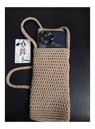 Makrome İpten Örgü Telefon Cüzdanı