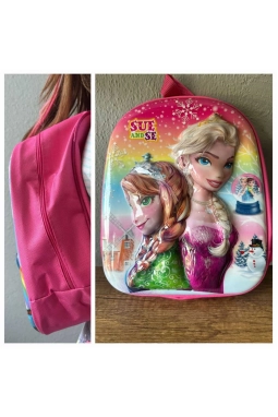 Elsa Ve Anna 5d Kabartmalı Anaokulu Kreş Ve Günlük Kullanım Çantası