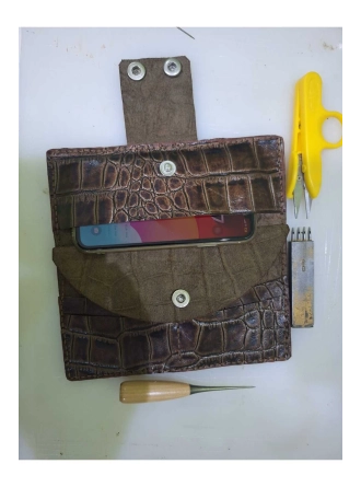 Renkli İlmekler Crazy Gerçek Deriden Üretilme El Yapımı Unisex Cüzdan