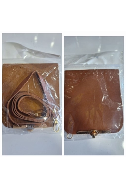 Suni Deri Örgü Kağıt ip & Makrome Oval Zara Modeli Çanta Kapağı