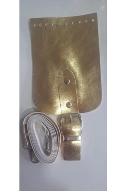 Suni Deri Örgü Makrome Oval Çanta Kapağı & Telefon Kılıfı Kapağı (Çanta Kapağı 100cm Askı)