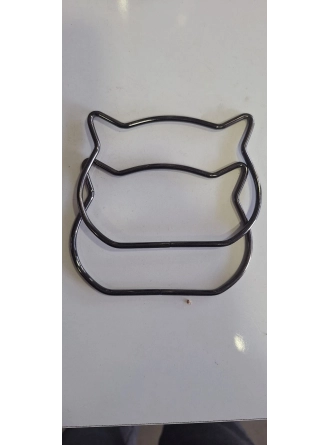 Renkli İlmekler Demir Kedili Model Dikme Çanta Spor Sapı (EN 12cm BOY 9cm)