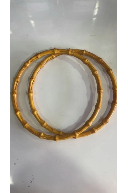 Renkli İlmekler Bambu Görünümlü Plastik Çanta Sapı (20cm Çap)