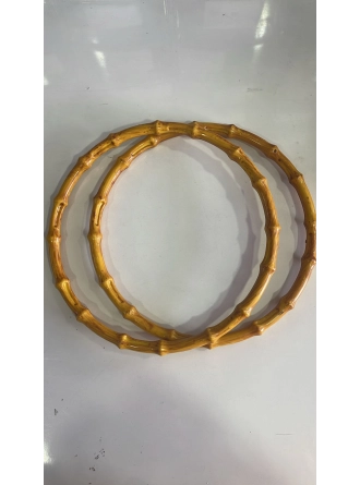 Renkli İlmekler Bambu Görünümlü Plastik Çanta Sapı (20cm Çap)