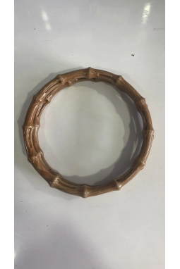 Renkli İlmekler Bambu Görünümlü Plastik Çanta Sapı (23cm Çap)