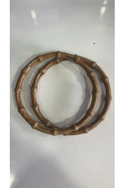 Renkli İlmekler Bambu Görünümlü Plastik Çanta Sapı (23cm Çap)