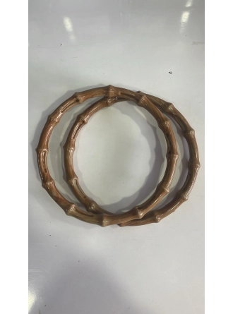 Renkli İlmekler Bambu Görünümlü Plastik Çanta Sapı (23cm Çap)