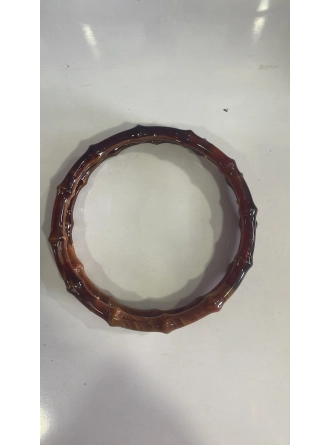 Renkli İlmekler Bambu Görünümlü Plastik Çanta Sapı (23cm Çap)