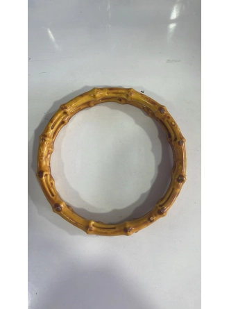 Renkli İlmekler Bambu Görünümlü Plastik Çanta Sapı (23cm Çap)