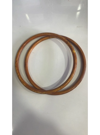 Renkli İlmekler Bambu Görünümlü Plastik Çanta Sapı (23cm Çap)