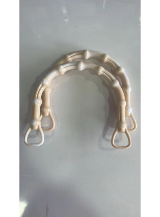 Renkli İlmekler D Model Akrilik Çanta Dikme El Sapı  En 14cm