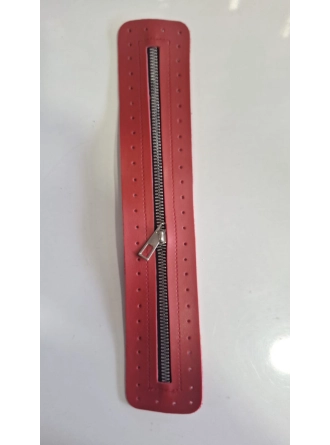 Renkli İlmekler Örgü Çanta Derili Fermuar (30 cm) 