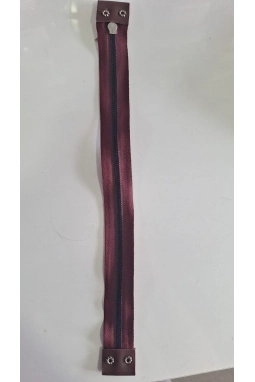 Renkli İlmekler Deri Uçlu Örgü Çanta Fermuarı (42 cm)