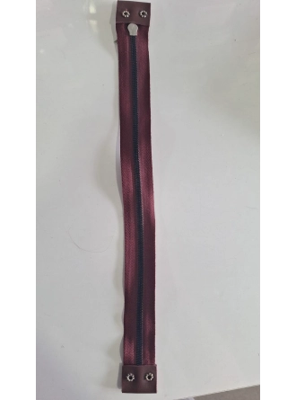 Renkli İlmekler Deri Uçlu Örgü Çanta Fermuarı (42 cm)