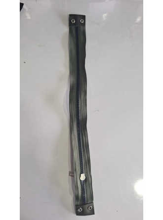 Renkli İlmekler Deri Uçlu Örgü Çanta Fermuarı (42 cm)
