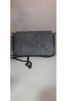 Renkli İlmekler El Yapımı Makrome İpten Canvas Omuz Çantası