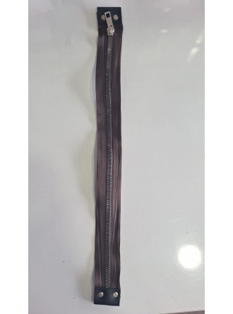 Renkli İlmekler Deri Uçlu Örgü Çanta Fermuarı (42 cm)