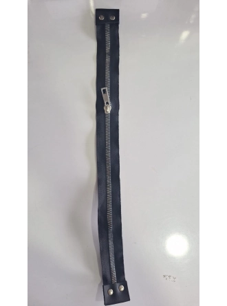Renkli İlmekler Deri Uçlu Örgü Çanta Fermuarı (42 cm)