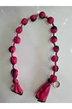 Renkli İlmekler Akrilik Eşarp Süslemeli Çanta Sapı (60 cm) - Tekli Takılır