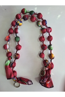 Renkli İlmekler Akrilik Eşarp Süslemeli Çanta Sapı (60 cm) - Tekli Takılır