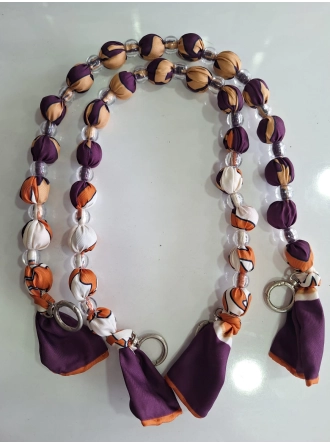 Renkli İlmekler Akrilik Eşarp Süslemeli Çanta Sapı (60 cm) - Tekli Takılır