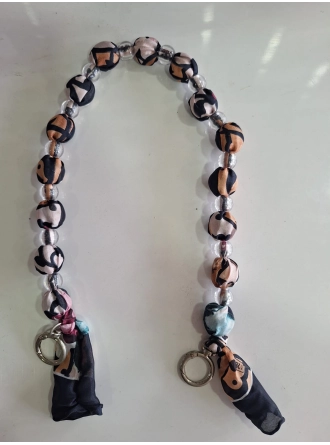 Renkli İlmekler Akrilik Eşarp Süslemeli Çanta Sapı (60 cm) - Tekli Takılır