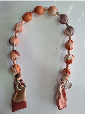 Renkli İlmekler Akrilik Eşarp Süslemeli Çanta Sapı (60 cm) - Tekli Takılır