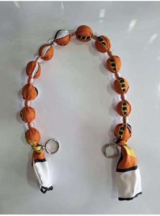 Renkli İlmekler Akrilik Eşarp Süslemeli Çanta Sapı (60 cm) - Tekli Takılır