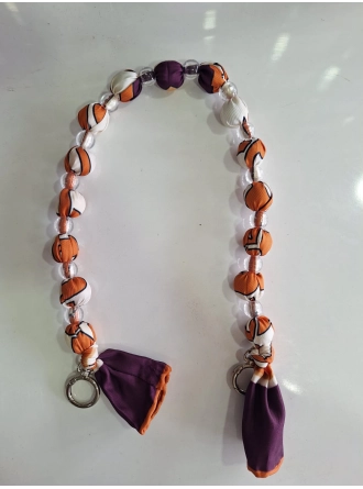 Renkli İlmekler Akrilik Eşarp Süslemeli Çanta Sapı (60 cm) - Tekli Takılır
