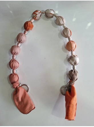Renkli İlmekler Akrilik Eşarp Süslemeli Çanta Sapı (60 cm) - Tekli Takılır