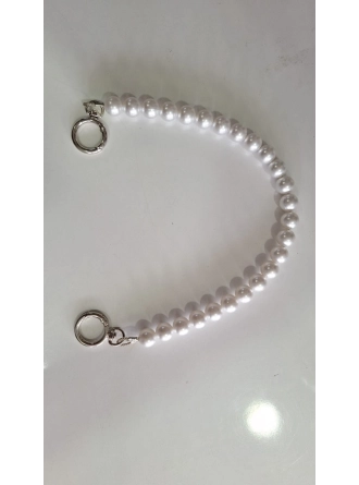 Renkli İlmekler Akrilik İnci Süslemeli Çanta Sapı (42 cm) - Tekli Takılır