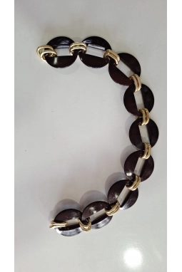  Renkli İlmekler Şeffaf Akrilik Boncuklu Çanta Sapı (42 cm) - Tekli Takılır