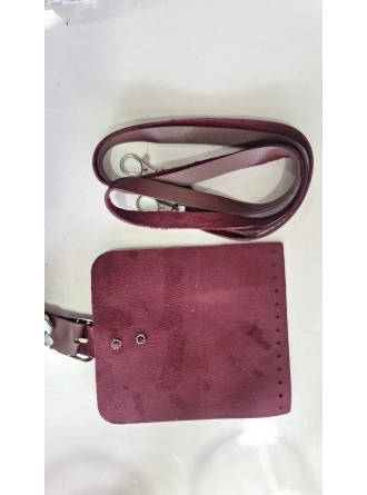 Suni Deri Örgü Makrome Oval Çanta Kapağı & Telefon Kılıfı Kapağı (Çanta Kapağı 100cm Askı)