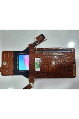 Renkli İlmekler El Yapımı Telefon ve Omuz Çantası Kısa Sap 75cm
