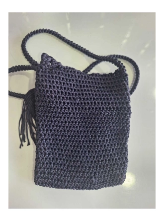 Renkli İlmekler Polyester Makrome İpten Örgü Şık Tasarım Omuz ve Çapraz Kullanım Çantası