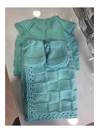 ÖRGÜ 0-12 AY UNISEX BEBEK YELEĞİ & BATTANİYE & PATİK SETİ