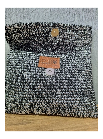 Kadın Siyah Beyaz El Askılı Portföy Clutch